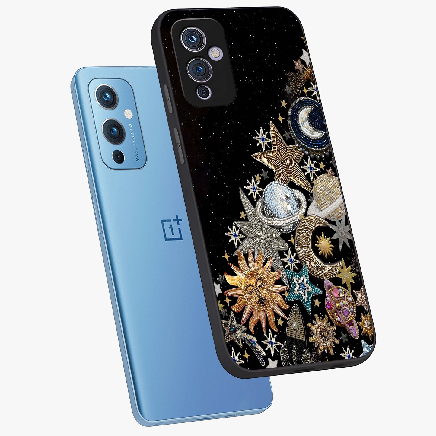 Cosmic Sparkle Dreams Glass Case displayed in angled mockup highlighting dreamy star sparkle design with celestial aesthetic.