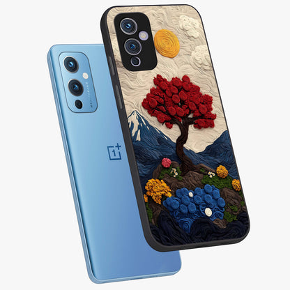 Eternal Nature Tapestry Glass Case displayed in angled mockup highlighting detailed botanical pattern with artistic aesthetic.