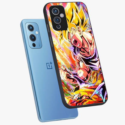 Firing Goku Glass Case displayed in angled mockup highlighting dynamic anime character design with action aesthetic.