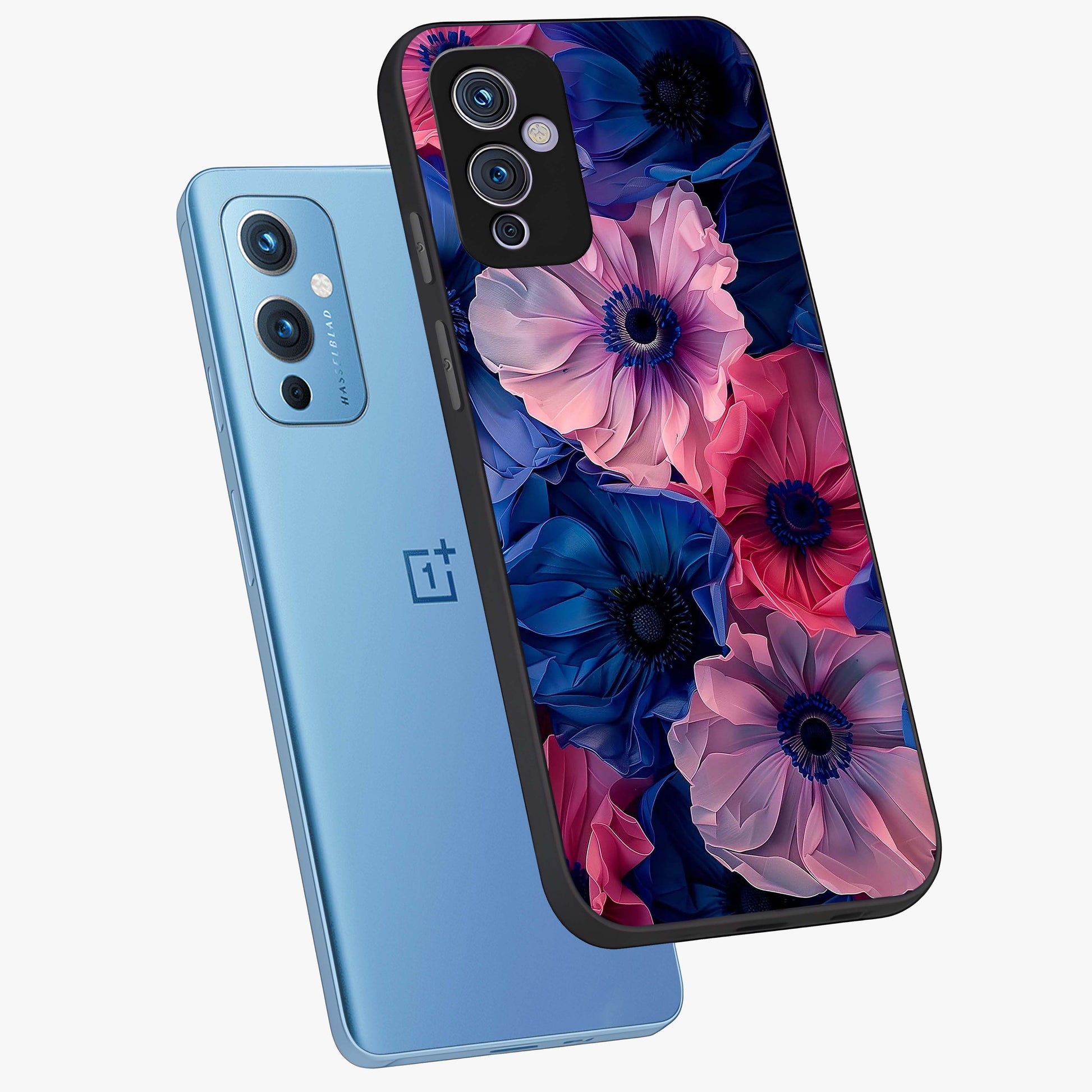 Flower Paper Art Pattern Glass Case displayed in angled mockup highlighting layered paper flower design with artistic aesthetic.