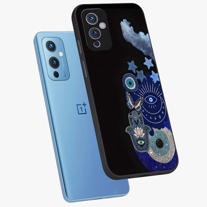 Galactic Charm Cluster Glass Case displayed in angled mockup highlighting luminous galaxy inspired design with dreamy aesthetic.