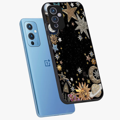 Galactic Jewel Stars Glass Case displayed in angled mockup highlighting shining celestial star design with cosmic aesthetic style.