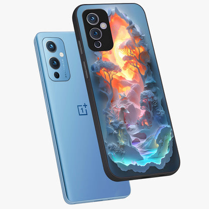 Glow Forest Portal Glass Case displayed in angled mockup highlighting mystical forest design with magical glowing aesthetic.