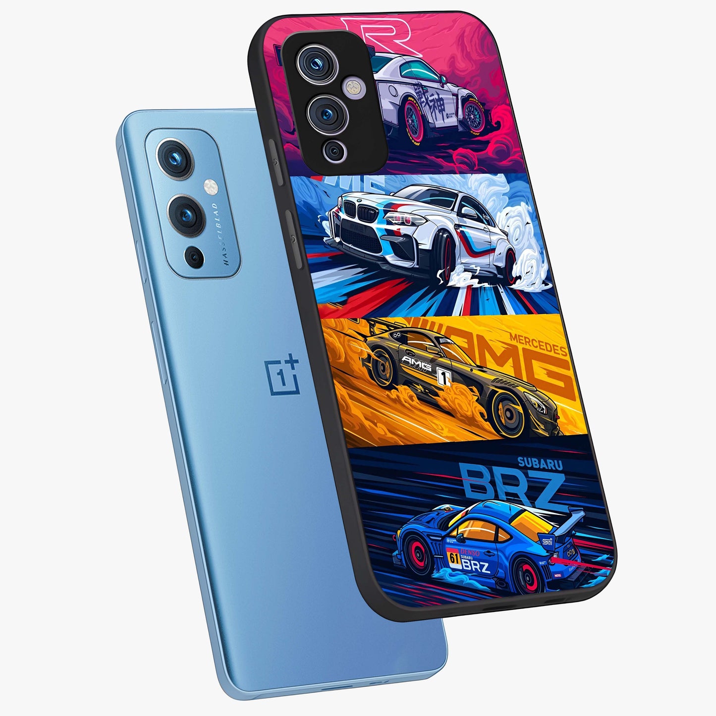 JDM Sports Car Glass Case displayed in angled mockup highlighting sleek Japanese racing car design with automotive aesthetic.