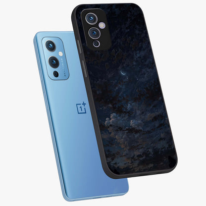 Lunar Veil Silence Glass Case displayed in angled mockup highlighting soft lunar design with peaceful celestial aesthetic.
