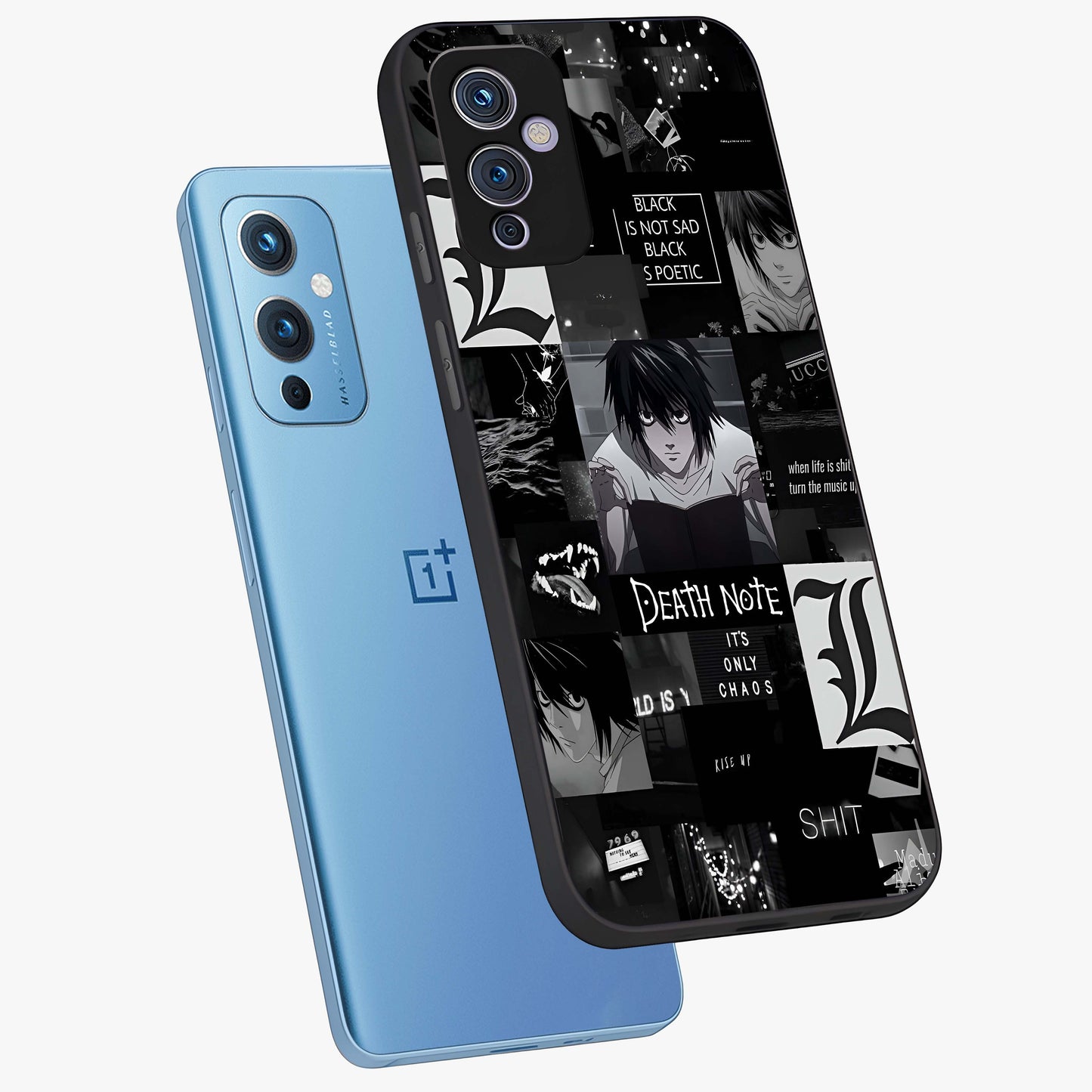 Midnight Chaos Mind Glass Case displayed in angled mockup highlighting chaotic artistic design with dramatic midnight aesthetic.