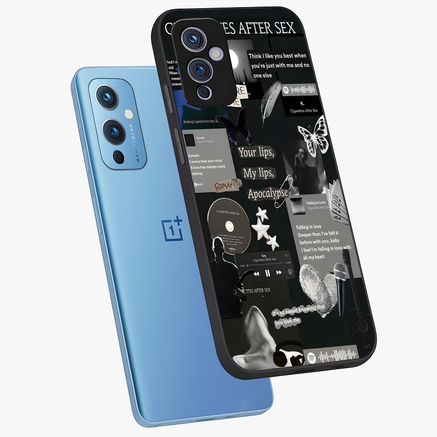 Midnight Love Echo Glass Case displayed in angled mockup highlighting elegant love inspired design with deep aesthetic style.
