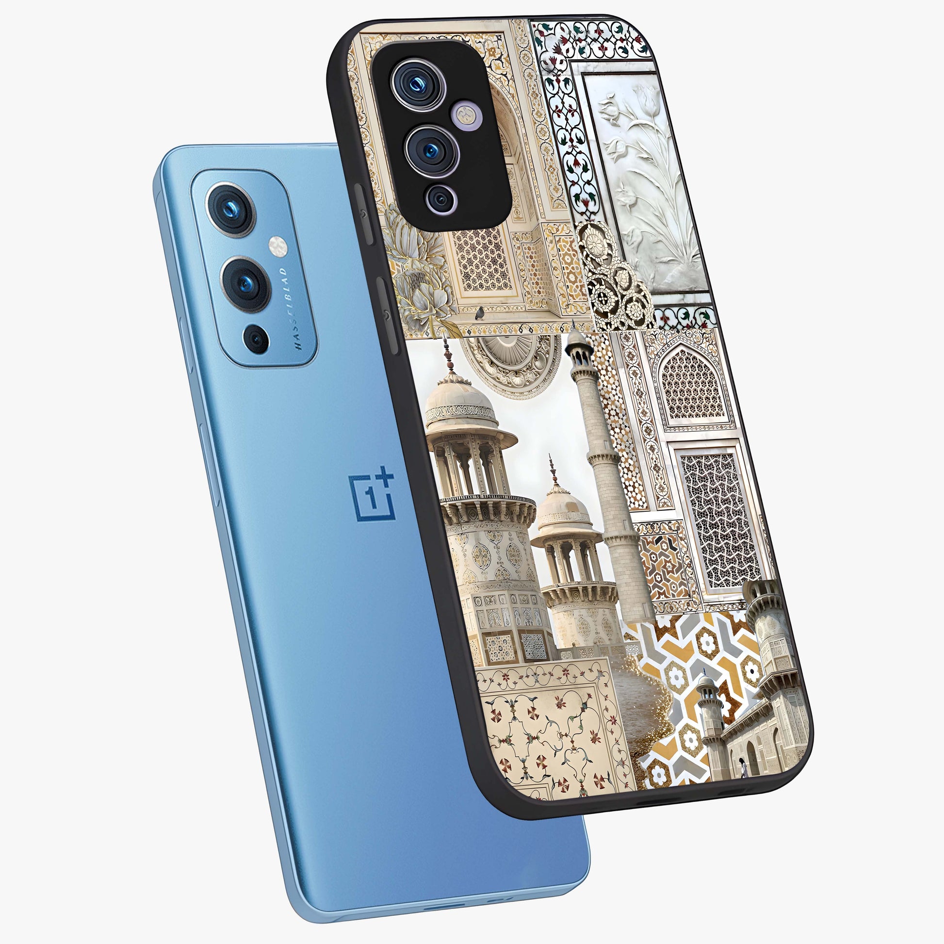 Mughal Marble Legacy Glass Case displayed in angled mockup highlighting elegant heritage marble artwork with royal aesthetic.