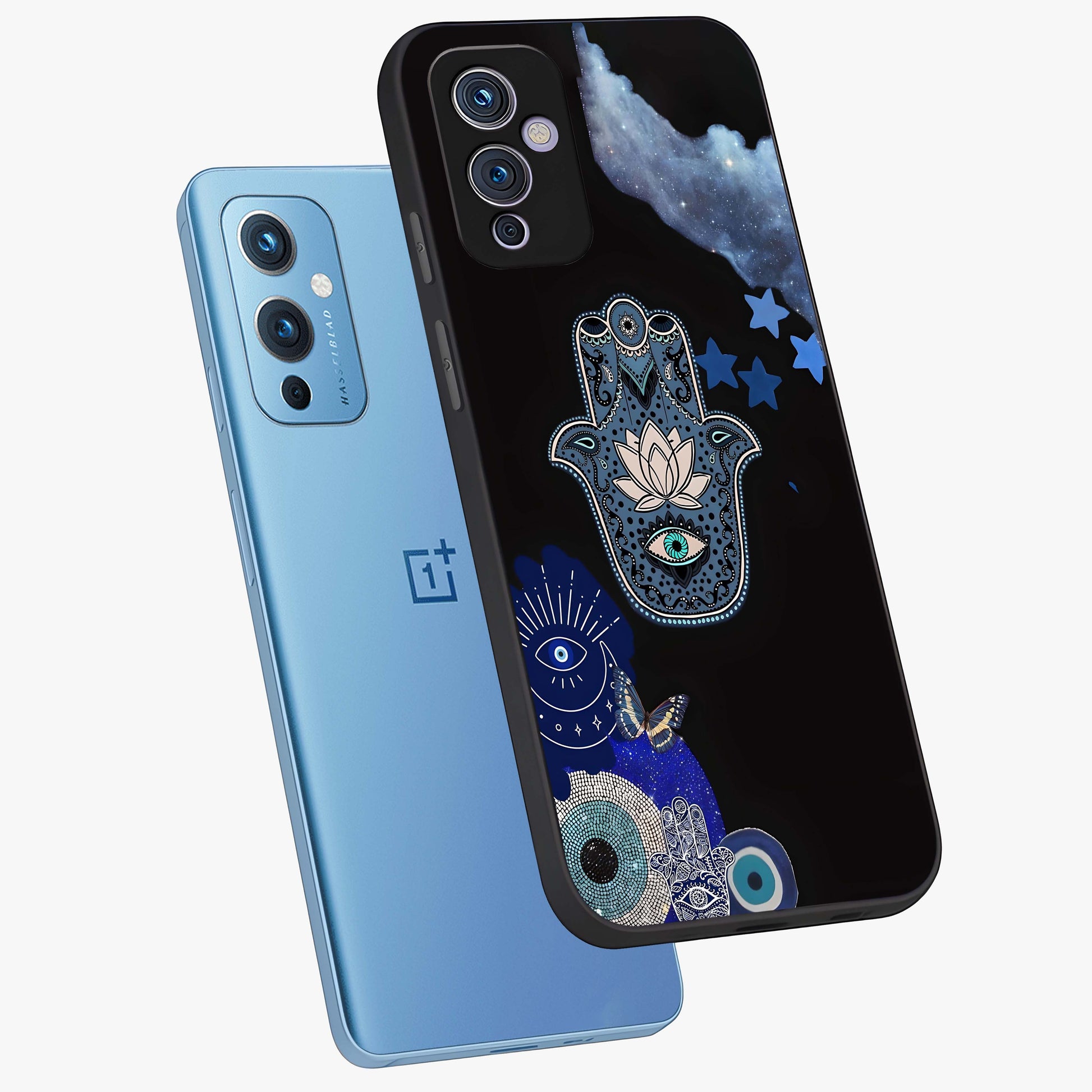 Mystic Hand Aura Glass Case displayed in angled mockup highlighting magical aura design with spiritual aesthetic style.