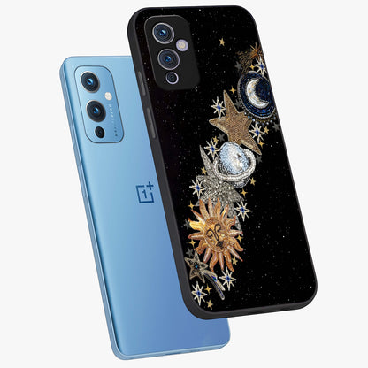 Pearls Universe Object Glass Case displayed in angled mockup highlighting celestial pearl design with dreamy aesthetic.