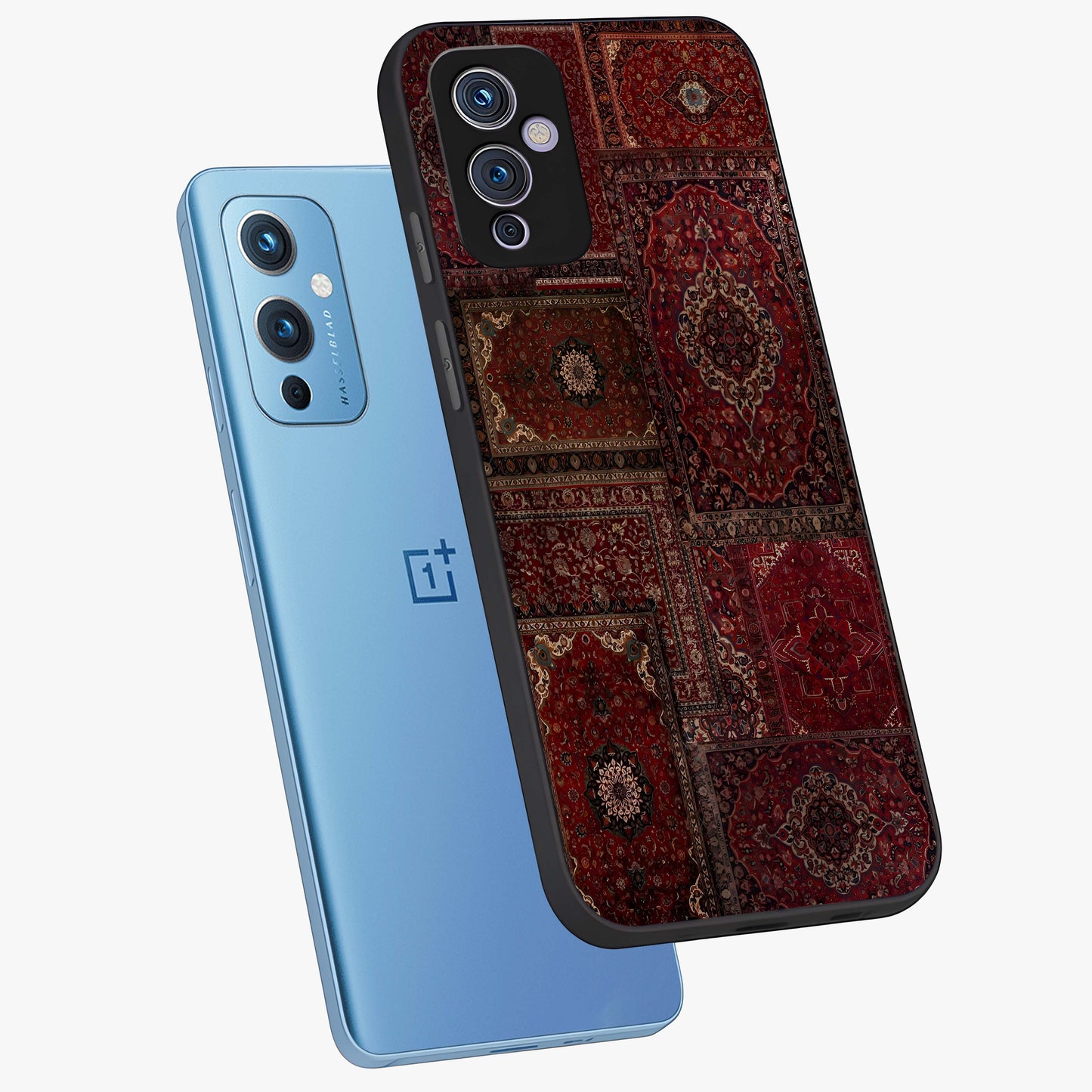 Persian Velvet Tale Glass Case displayed in angled mockup highlighting ornate textile inspired design with royal aesthetic.