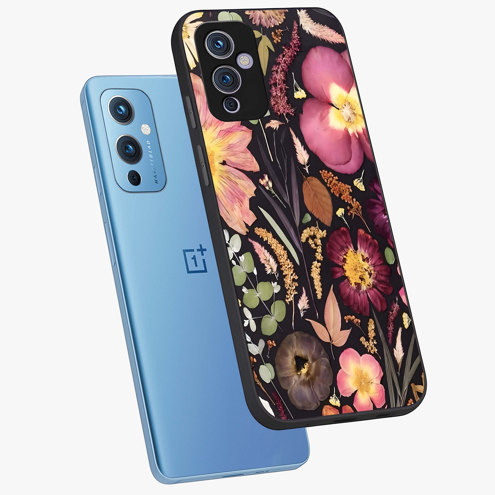 Petal Dream Tapestry Glass Case displayed in angled mockup highlighting decorative petal pattern with elegant botanical aesthetic.
