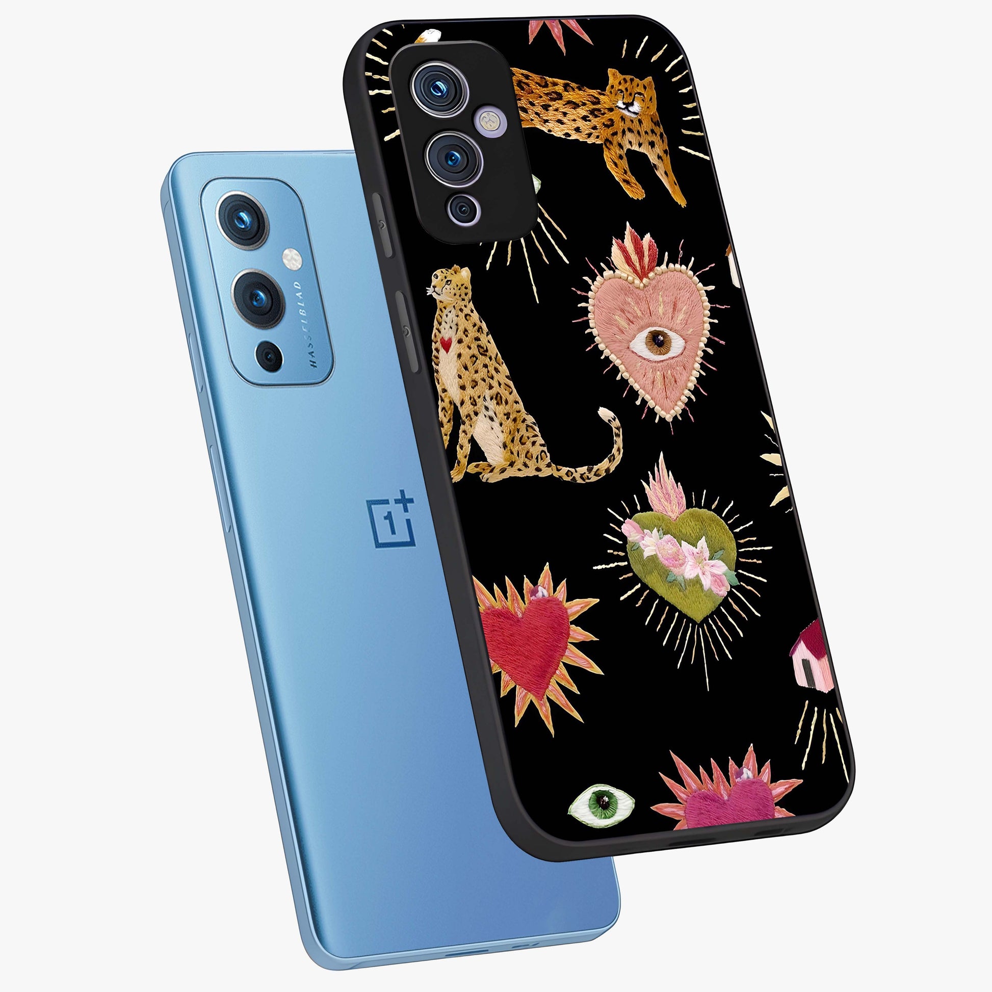 Sacred Jungle Heart Glass Case displayed in angled mockup highlighting lush tropical design with natural aesthetic style.