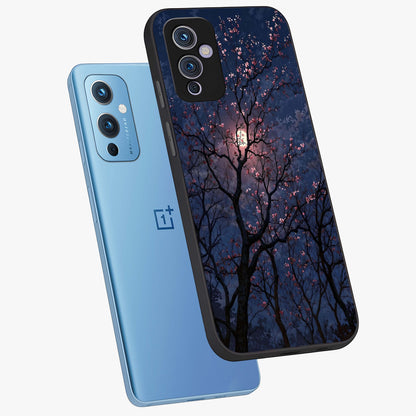 Twilight Sakura Serenade Glass Case displayed in angled mockup highlighting delicate sakura flower design with dreamy aesthetic.