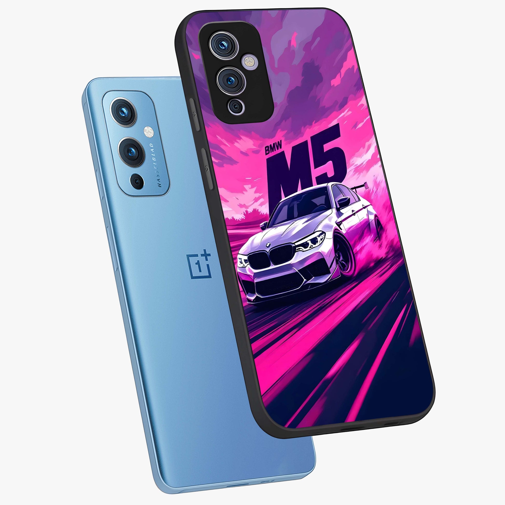 Velocity Drift Pulse Glass Case displayed in angled mockup highlighting dynamic drift design with sporty automotive aesthetic.