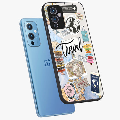 Wanderlust Journal Glass Case displayed in angled mockup highlighting adventure themed design with aesthetic travel vibe.