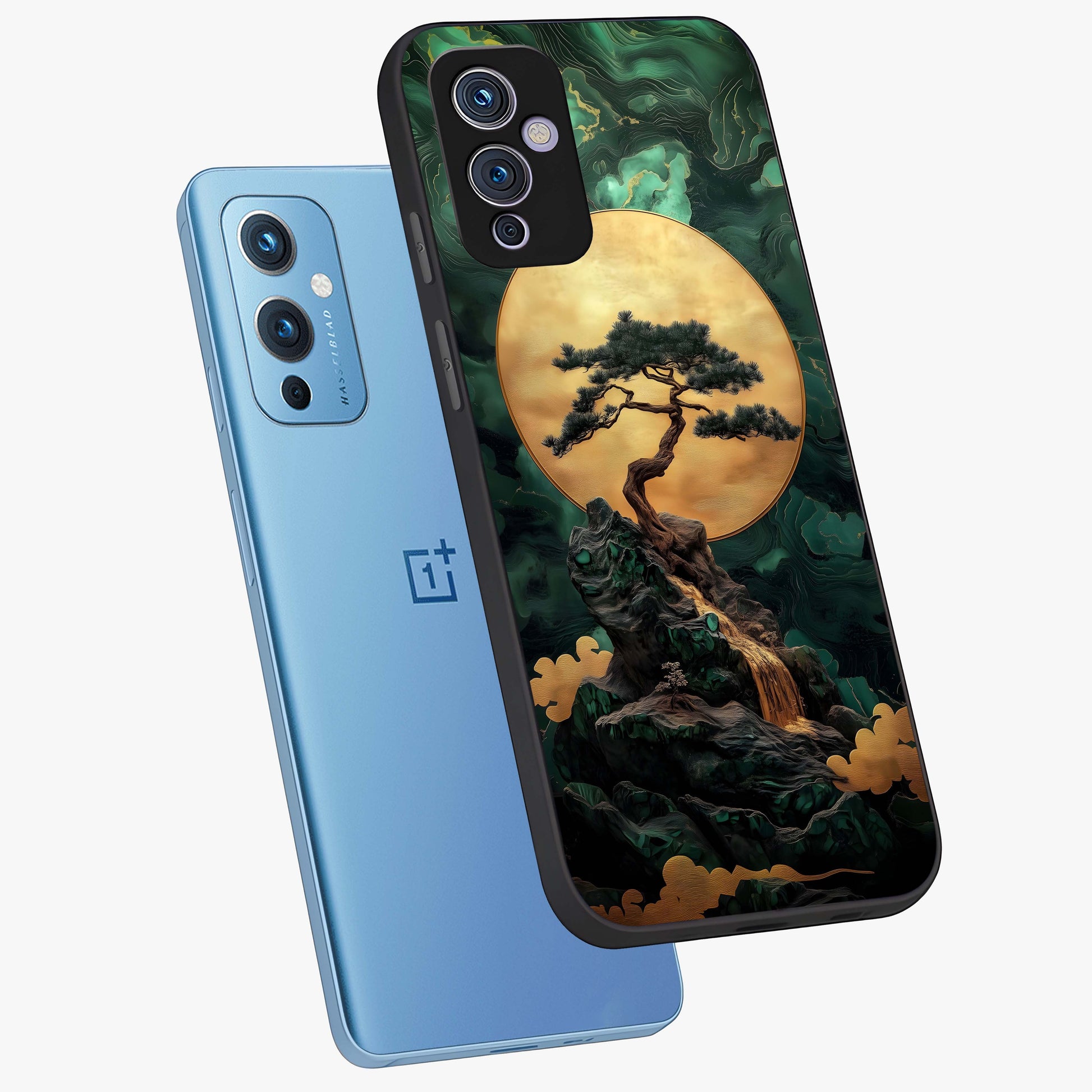 Zen Moon Rise Glass Case displayed in angled mockup highlighting peaceful lunar design with zen aesthetic style.