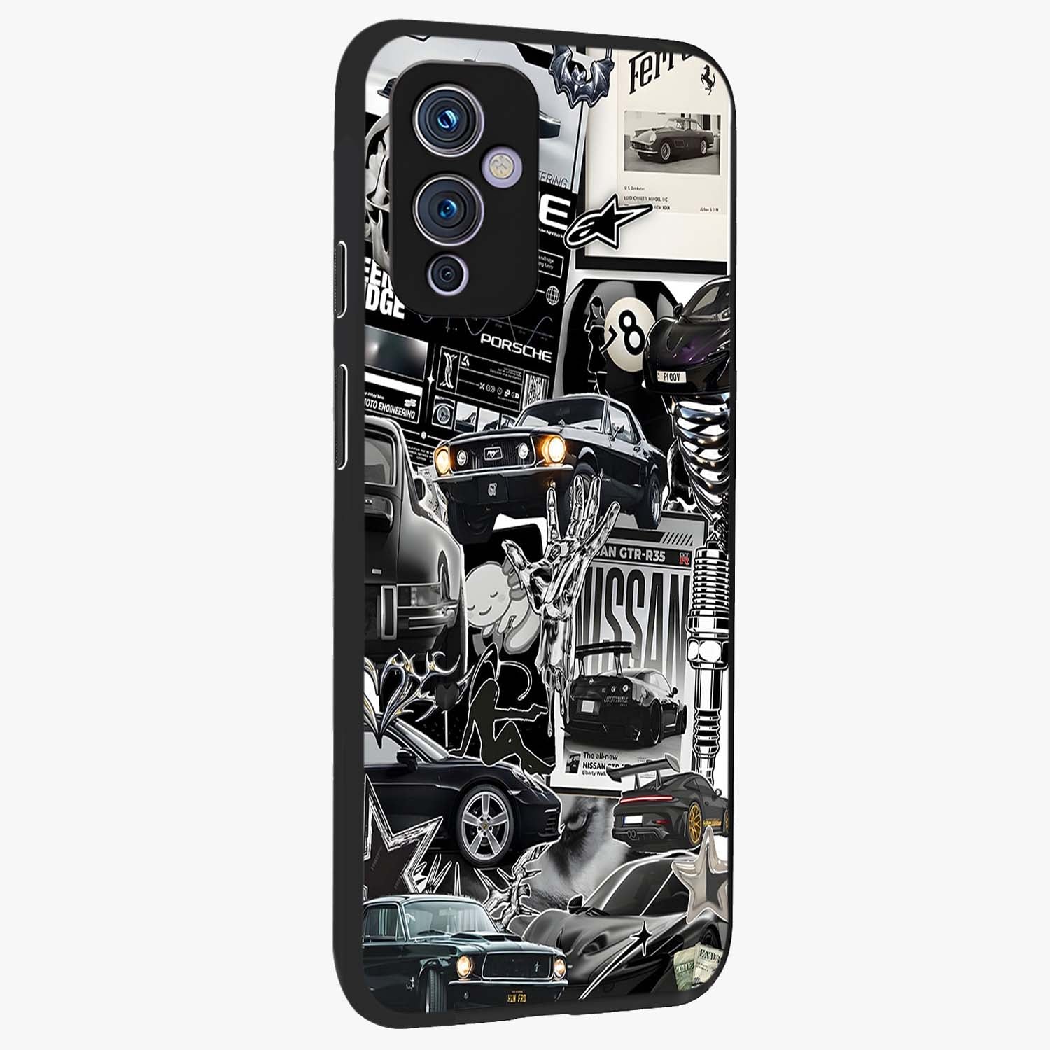 Aesthetic Dark Love Glass Case upright view showcasing dramatic romantic artwork with modern aesthetic style.