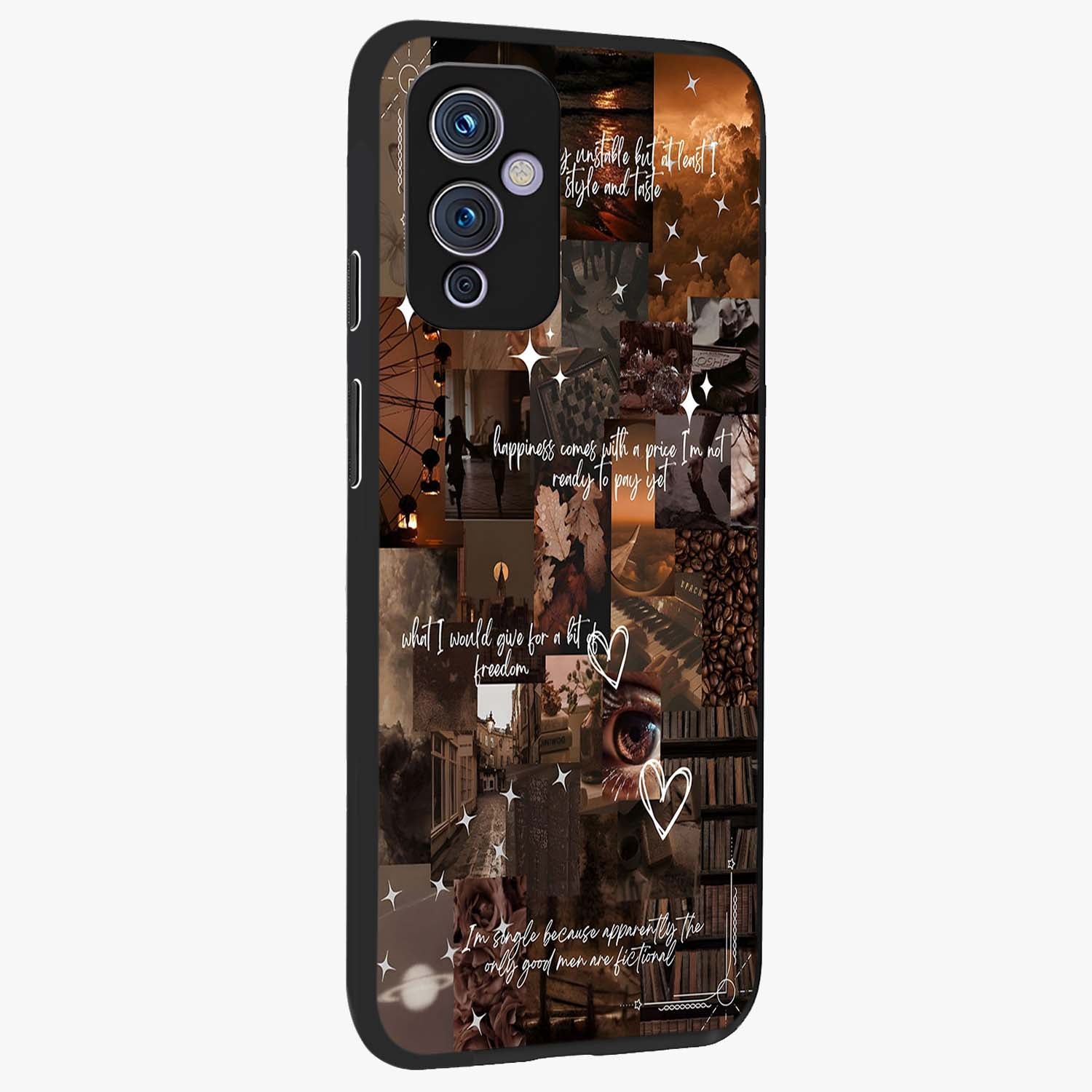 Bittersweet Aesthetic Chaos Glass Case upright view showcasing bold artistic chaos design with modern aesthetic style.