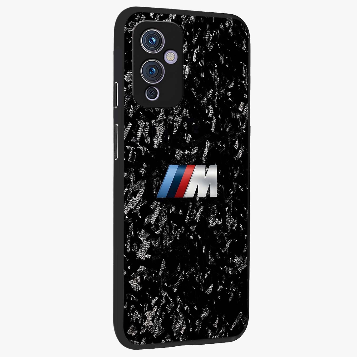 Carbon Speed Mark Glass Case upright view showcasing modern carbon speed graphic with bold automotive theme.
