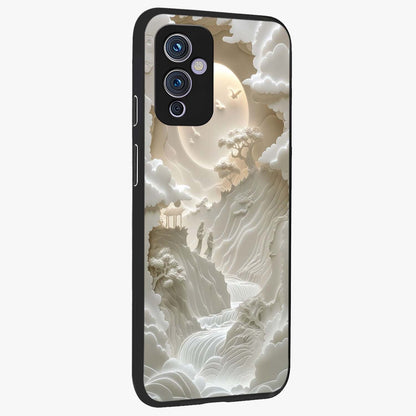 Celestial Origami Glass Case upright view showcasing creative origami artwork with modern celestial style.