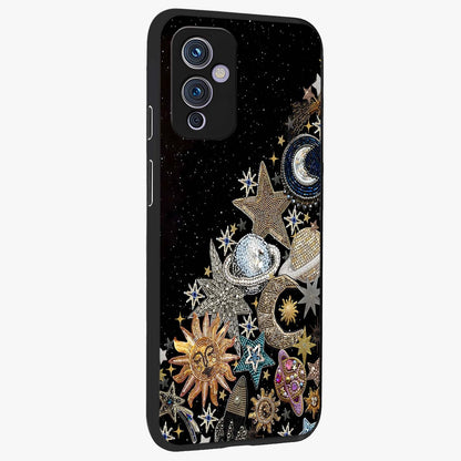 Cosmic Sparkle Dreams Glass Case upright view showcasing glowing cosmic artwork with magical galaxy theme.