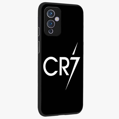 Cr7 Elite Strike Glass Case upright view showcasing energetic football inspired design with modern sports aesthetic.