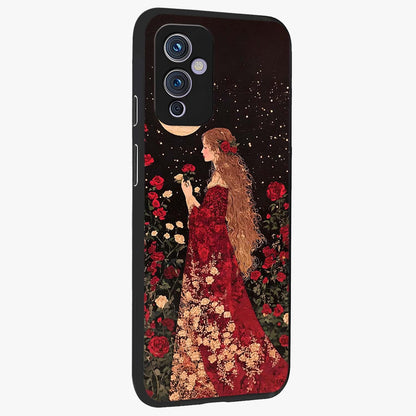 Crimson Dreams Glass Case upright view showcasing dreamy red toned artwork with modern aesthetic style.