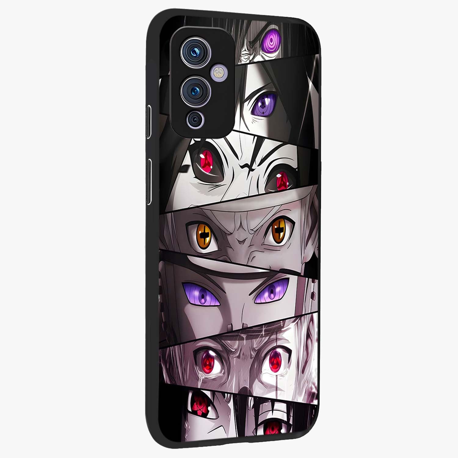 Eyes of Destiny Glass Case upright view showcasing symbolic eye artwork with dramatic artistic theme.