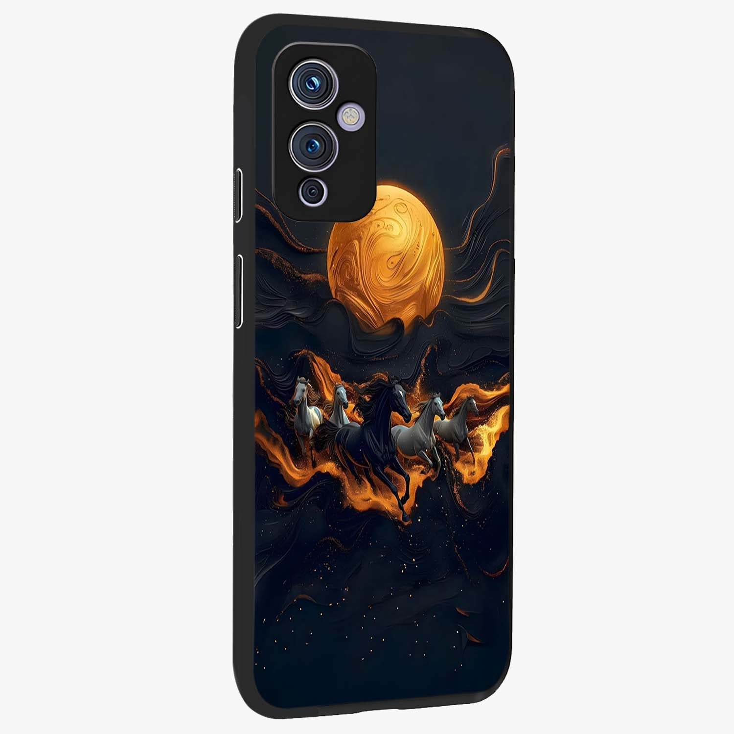 Golden Royal Heritage Glass Case upright view showcasing elegant royal artwork with classic heritage theme.