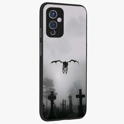 Graveyard Shadow Descent Glass Case upright view showcasing haunting graveyard artwork with dramatic dark theme.