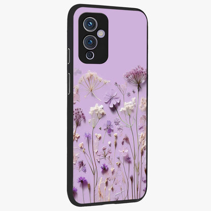 Lavender Blossom Dream Glass Case upright view showcasing delicate lavender blossom artwork with peaceful floral theme.