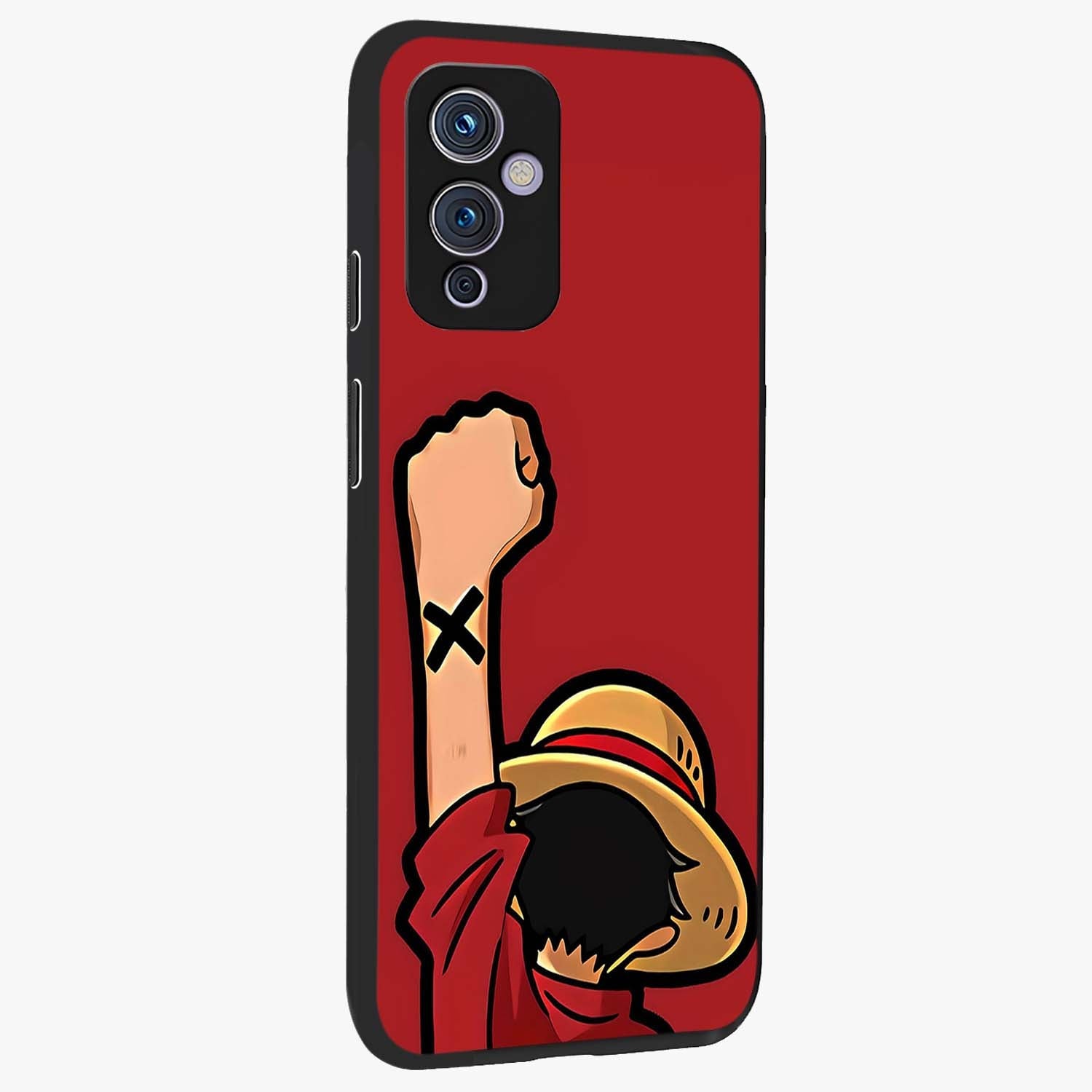 Luffy X Spirit Glass Case upright view showcasing striking anime artwork with adventurous character theme.