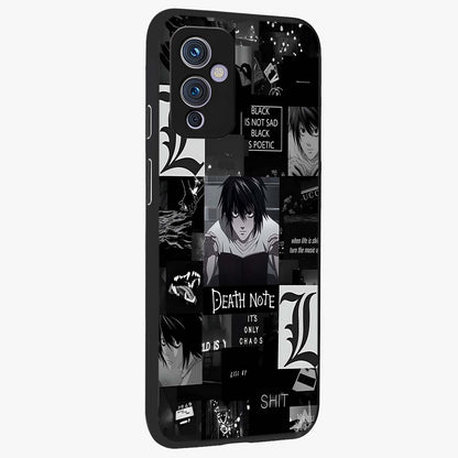 Midnight Chaos Mind Glass Case upright view showcasing expressive abstract artwork with bold dark theme.