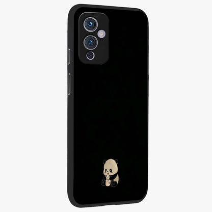 Midnight Panda Love Glass Case upright view showcasing charming panda artwork with playful romantic theme.