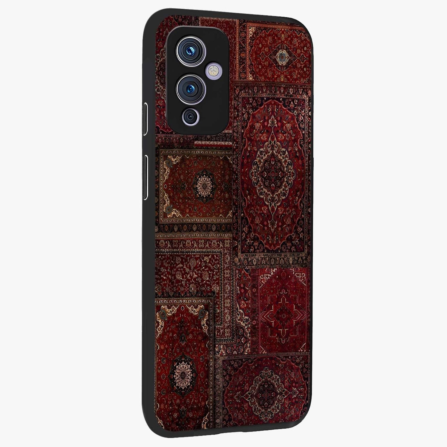 Persian Velvet Tale Glass Case upright view showcasing elegant Persian artwork with classic heritage theme.