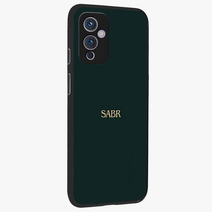 Sabr Minimal Patience Glass Case upright view showcasing calm minimalist artwork with motivational patience theme.