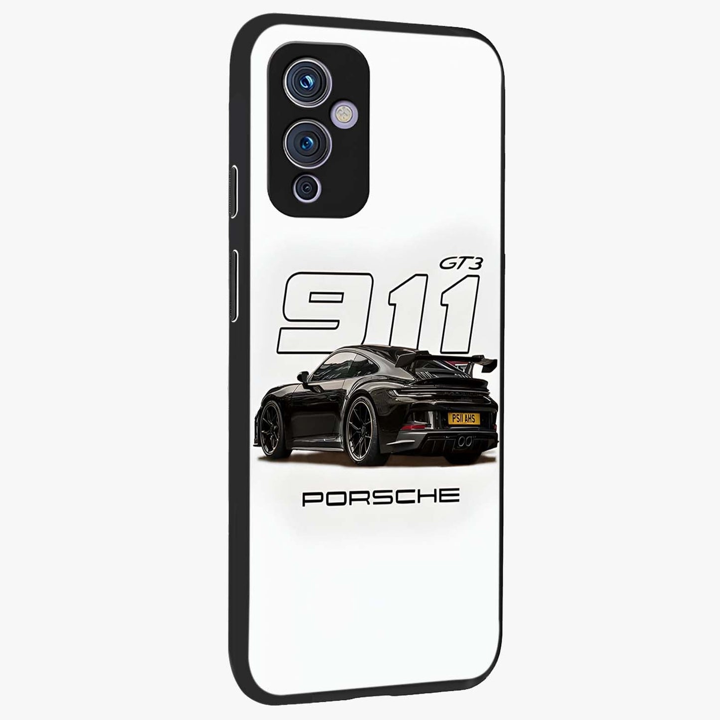 Turbo Legacy Icon Glass Case upright view showcasing bold racing inspired artwork with classic car theme.