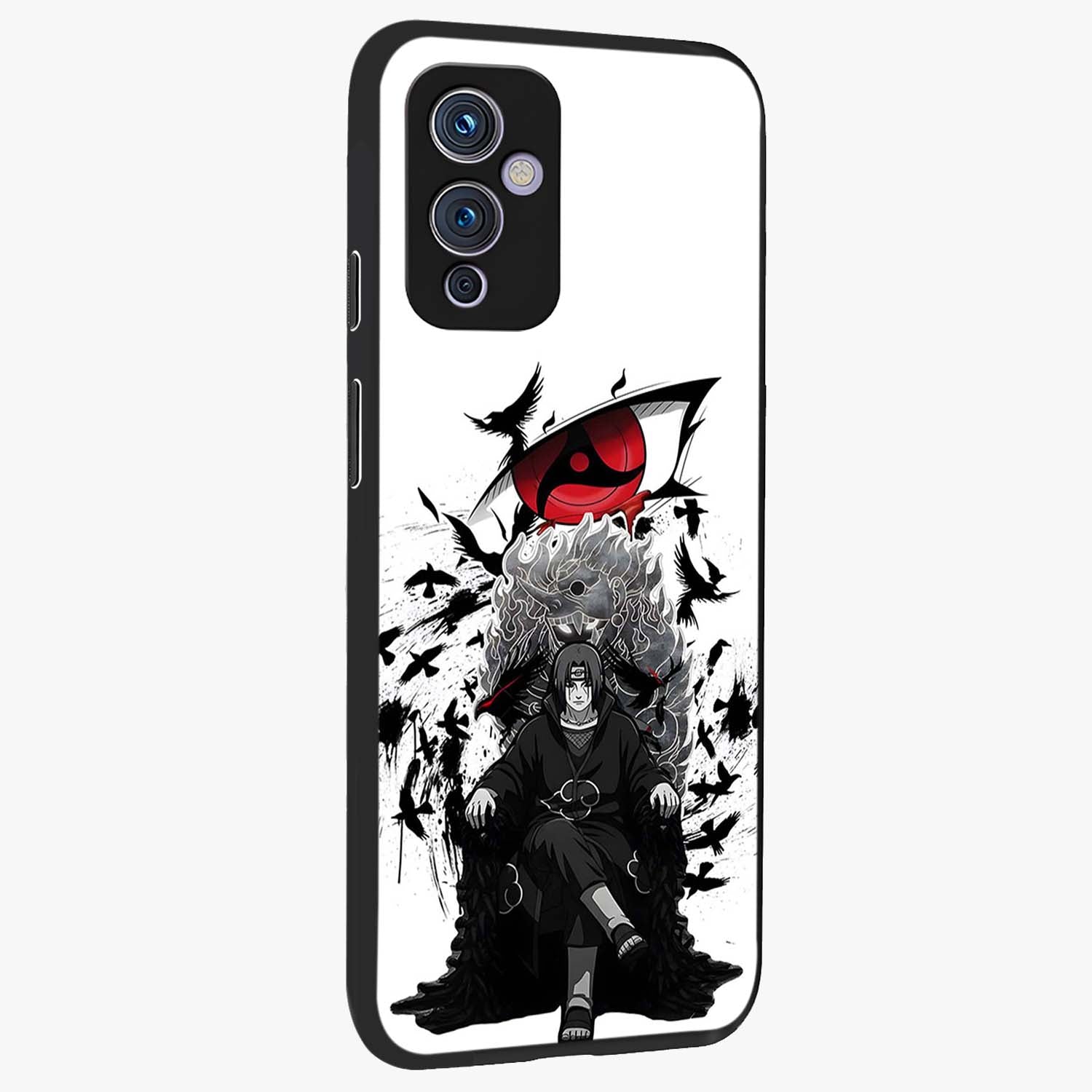 Uchiha Shadow Throne Glass Case upright view showcasing magical underwater galaxy artwork with vibrant cosmic theme.