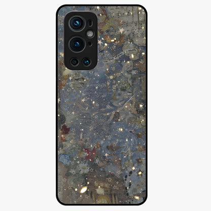 Aesthetic Astrolophia Glass Case showing flat back view with dreamy aesthetic design and glossy glass finish.