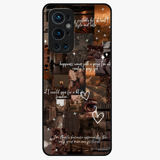 Bittersweet Aesthetic Chaos Glass Case showing flat back view with artistic chaotic aesthetic design and glossy glass finish.