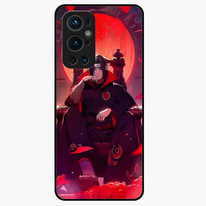 Blood Moon Sovereign Glass Case showing flat back view with mystical blood moon artwork and glossy glass finish.