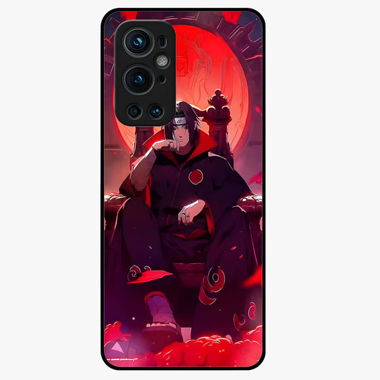 Blood Moon Sovereign Glass Case showing flat back view with mystical blood moon artwork and glossy glass finish.
