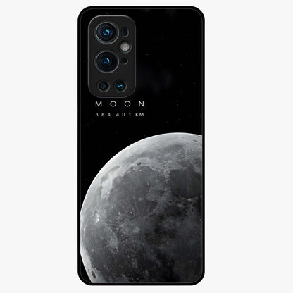 Cosmic Moon Glow Glass Case showing flat back view with glowing moon artwork and glossy glass finish.