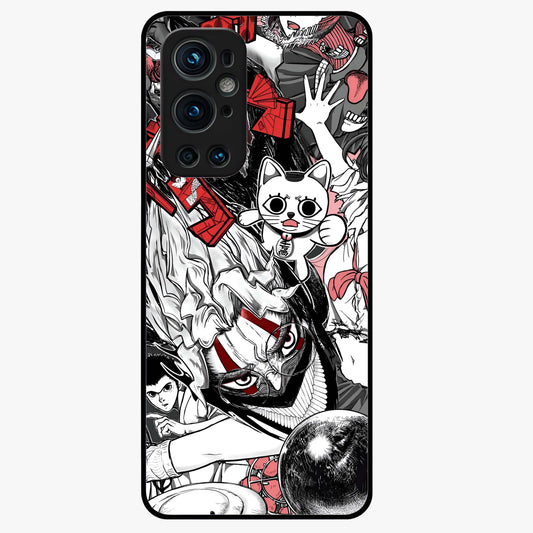 Crimson Chaos Panel Glass Case showing flat back view with bold crimson abstract artwork and glossy glass finish.