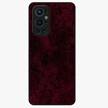 Crimson Fade Flow Glass Case showing flat back view with flowing crimson gradient artwork and glossy glass finish.