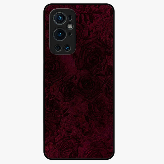 Crimson Fade Flow Glass Case showing flat back view with flowing crimson gradient artwork and glossy glass finish.
