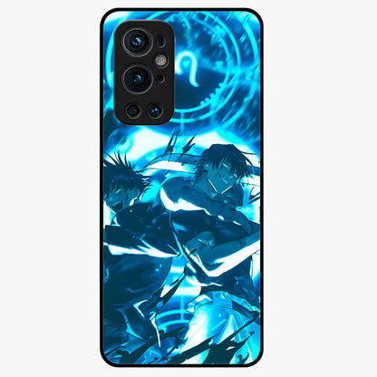 Cursed Energy Clash Glass Case showing flat back view with intense cursed energy artwork and glossy glass finish.