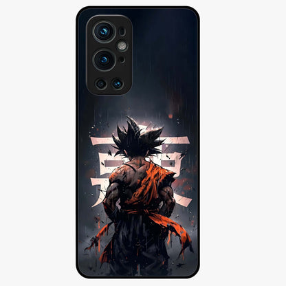 Dark Warrior In Rain Glass Case showing flat back view with warrior artwork in rainy atmosphere and glossy glass finish.
