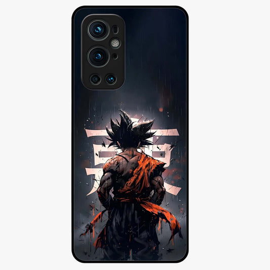 Dark Warrior In Rain Glass Case showing flat back view with warrior artwork in rainy atmosphere and glossy glass finish.